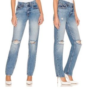 NWT Good American Good 90s Icon Straight Leg Jeans in Indigo 065 sz 28